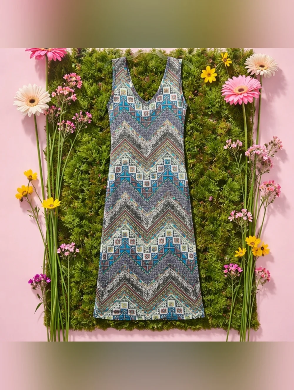 𝐆𝐞𝐨𝐦𝐞𝐭𝐫𝐢𝐜 𝐒𝐭𝐫𝐞𝐭𝐜𝐡 𝐌𝐚𝐱𝐢 𝐃𝐫𝐞𝐬𝐬 𝐎𝐩𝐞𝐧 𝐁𝐚𝐜𝐤 - Picture 3 of 7